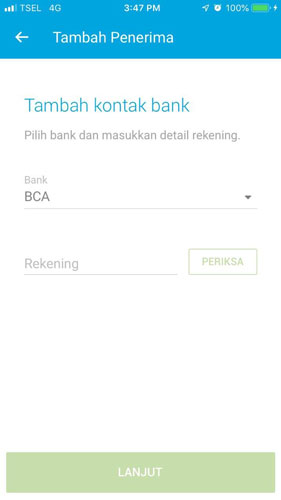 Pilih Rekening Bank