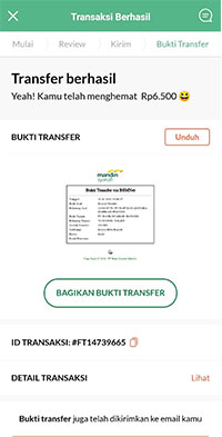 Transfer Berhasil