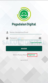 tekan Registrasi pada bagian bawah