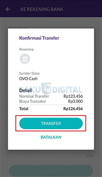 konfirmasi transfer OVO ke Jenius