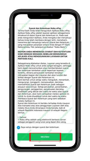 Ceklist dan Klik Selesai