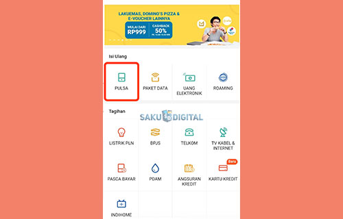 Pilih Menu Pulsa