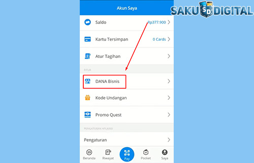 3 Pilih Menu Dana Bisnis