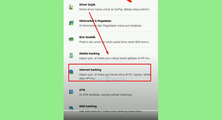 4 Pilih Internet Banking