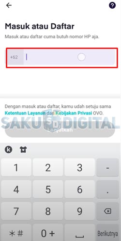 2 Login Menggunakan Nomor HP