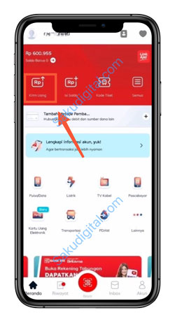 3 Pilih Menu Kirim Uang