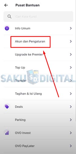 4 Pilih Menu Akun dan Pengaturan