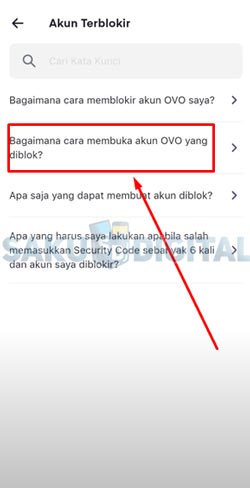 6 Pilih Menu Membuka OVO Diblok