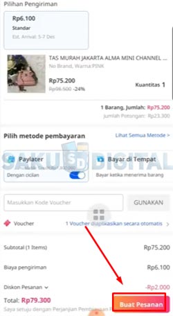 9 Klik Buat Pesanan