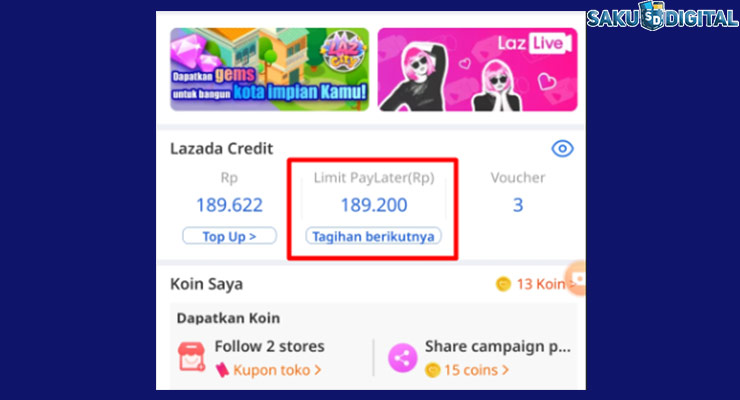 2 Naikan Limit Lazada Paylater