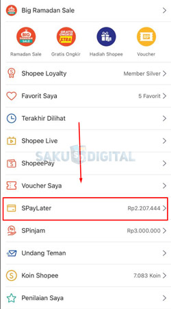 3 Pilih Menu Shopee Paylater