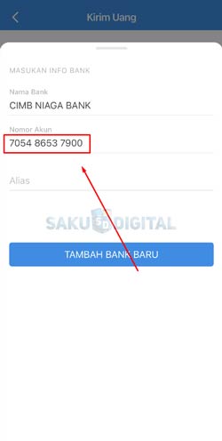 6 Input Nomor Rekening