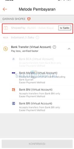 6 Pilih Metode Pembayaran ShopePay