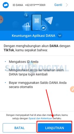 12 Klik Lanjutkan