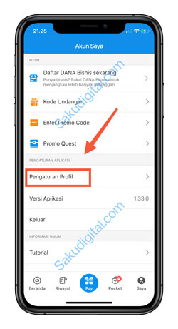 3 Klik Pengaturan Profil