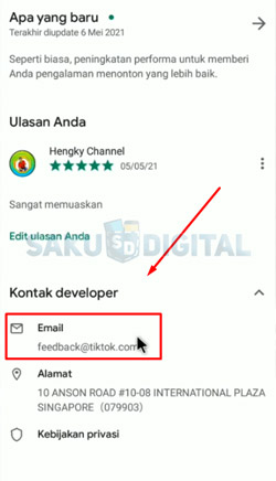 5 Klik Email TikTok