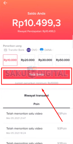 5 Klik Tarik Saldo