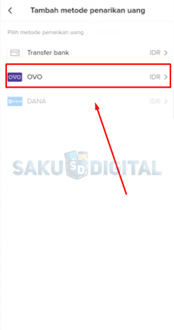 7 Cara Tarik Saldo TikTok Lite Ke OVO Pilih OVO