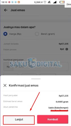 13 Konfirmasi Jual Emas