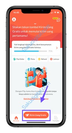 2 Klik Kirim Uang 1