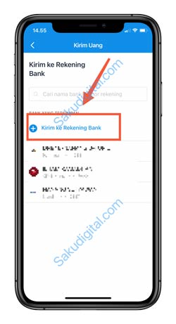 4 Klik Tambah Kirim Ke Rekening Bank