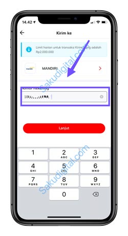 5 Masukkan Nomor Rekening