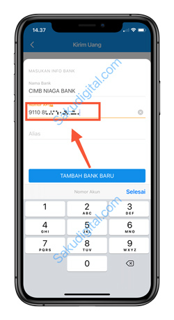 6 Input Nomor Rekening