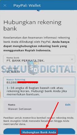 7 Klik Hubungkan Bank Anda