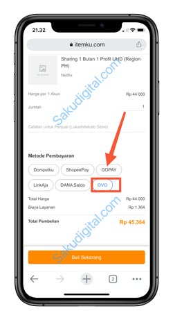 7 Pilih Metode Pembayaran OVO
