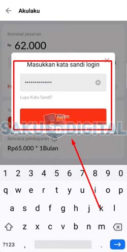 12 Masukkan Kata sandi Akulaku