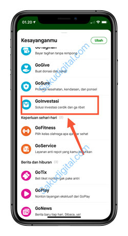 2 Pilih Menu Go Investasi