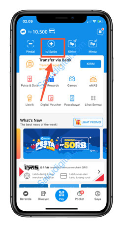 2 Pilih Menu Isi Saldo