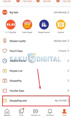 3 Klik Menu Shopee Paylater