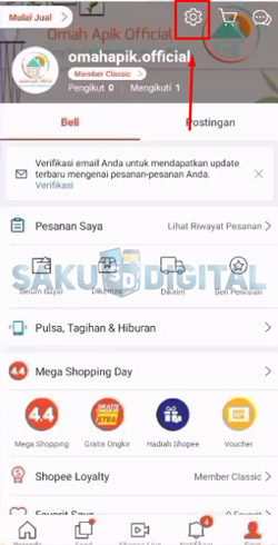 3 Klik Pengaturan Akun