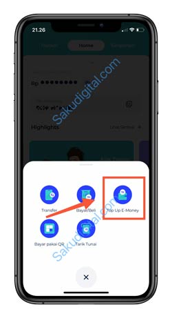 3 Pilih Menu Top Up Emoney