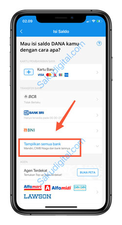 3 Tap Tampilkan Semua Bank