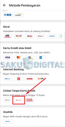 5 Pilih Metode Pembayaran Akulaku