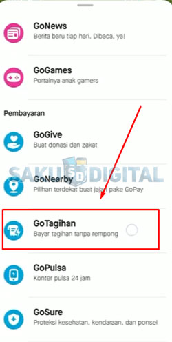 2 Pilih Menu GoTagihan