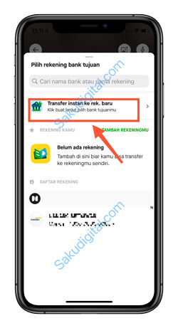 4 Klik Transfer Instan Ke Rekening Baru