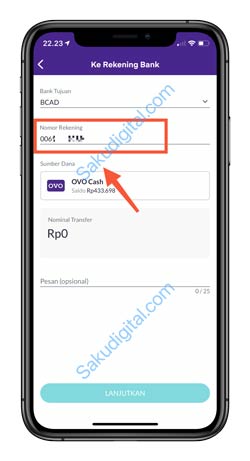 5 Masukkan Nomor Rekening