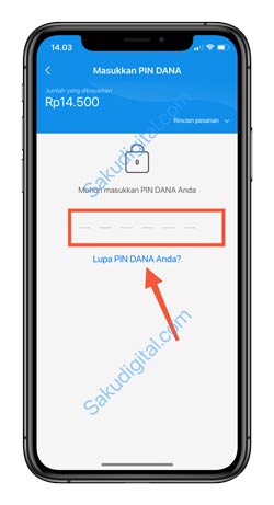 9 Masukkan PIN DANA