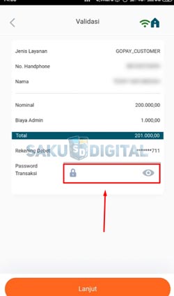 9 Masukkan Password Transaksi