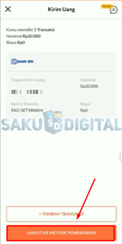 14. Tap Lanjut Ke Metode Pembayaran
