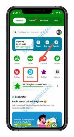 2 Pilih Menu GoPulsa