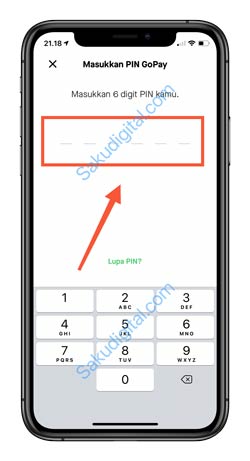9 Masukkan PIN Gopay