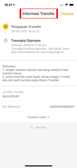 Top Up LinkAja Lewat Bank Neo Berhasil