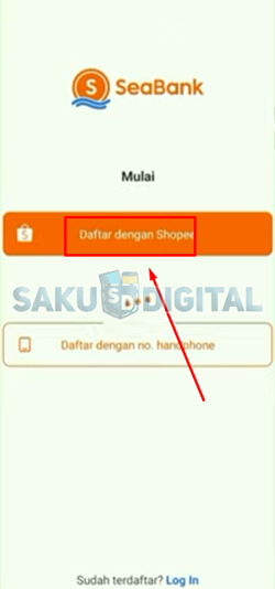 3 Klik Daftar dengan Shopee