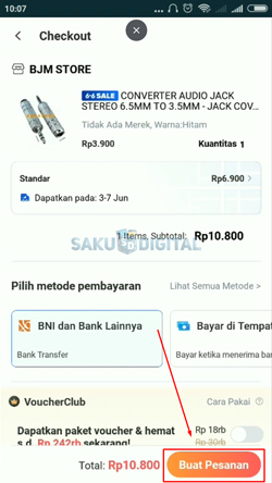 7 Klik Buat Pesanan