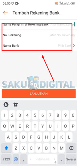 6 Isi Data Rekening Bank