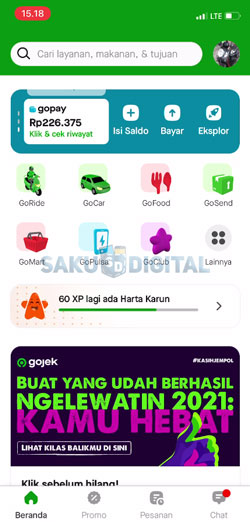 1 Buka Aplikasi Gojek